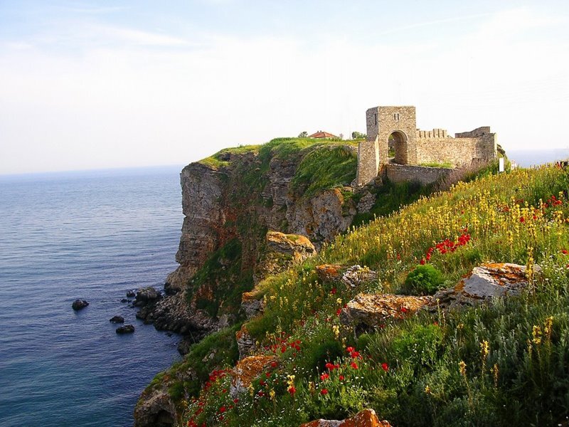 Ancient Castle on Cliff — Blue