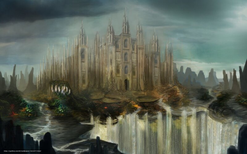 Ancient Castle on Cliff — Gray, Dramatic