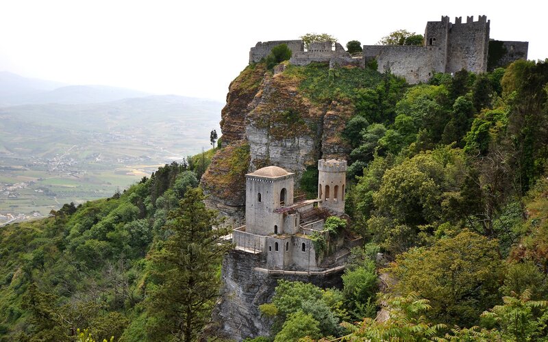 Ancient Castle on Cliff — Green, Serene
