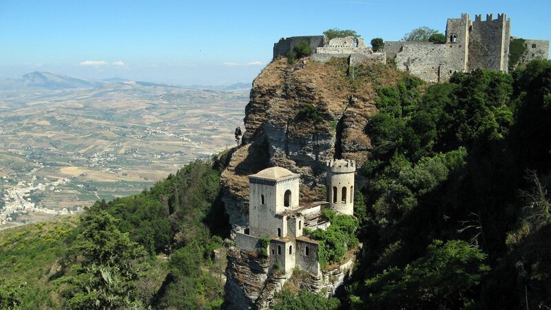 Ancient Castle on Cliff — Green