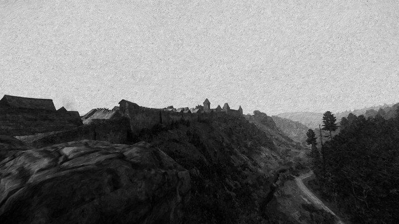 Ancient Castle on Hill — Black