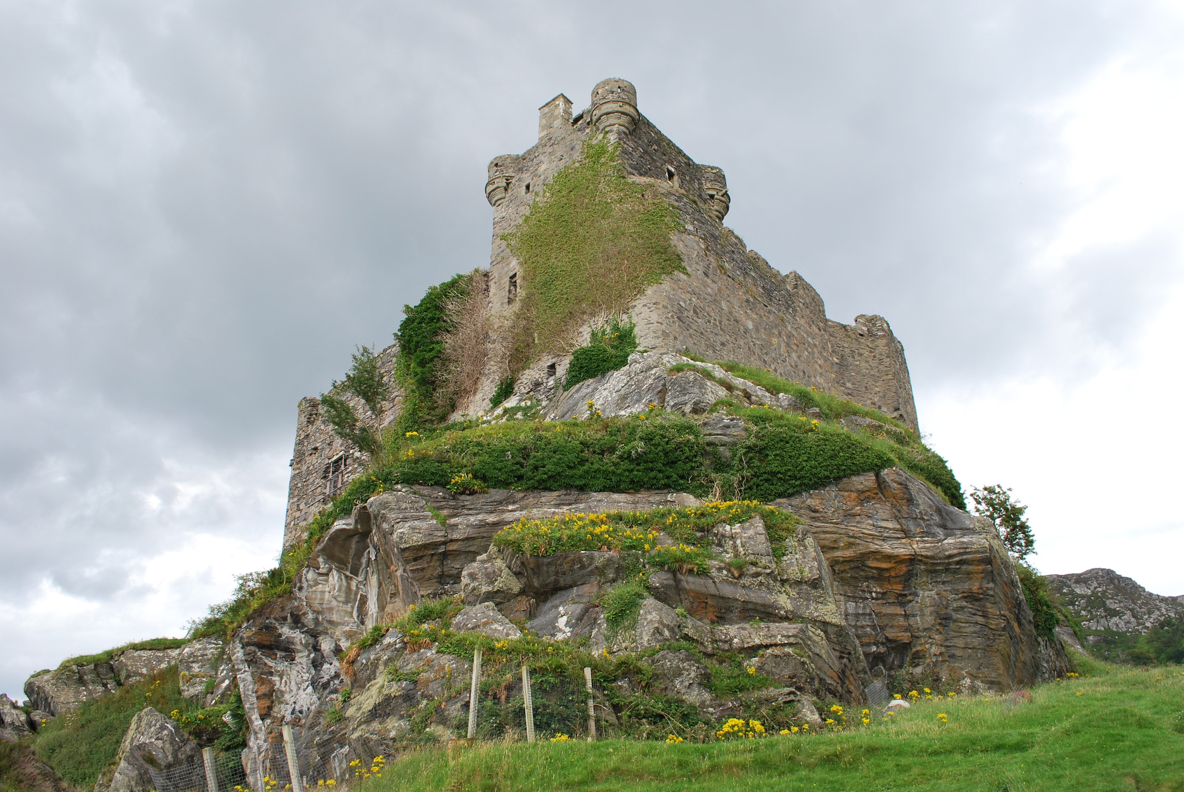 ancient castle on rocky cliff