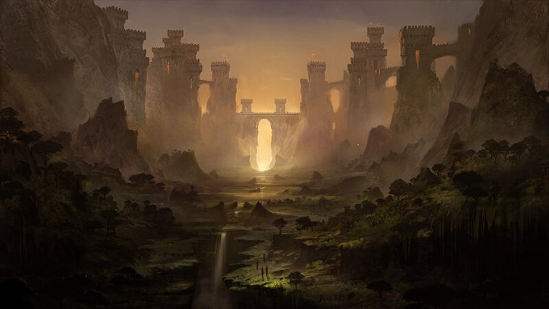 Ancient Castle Ruins — Brown, Dramatic