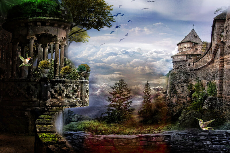 Ancient Castle Ruins — Green, Dramatic