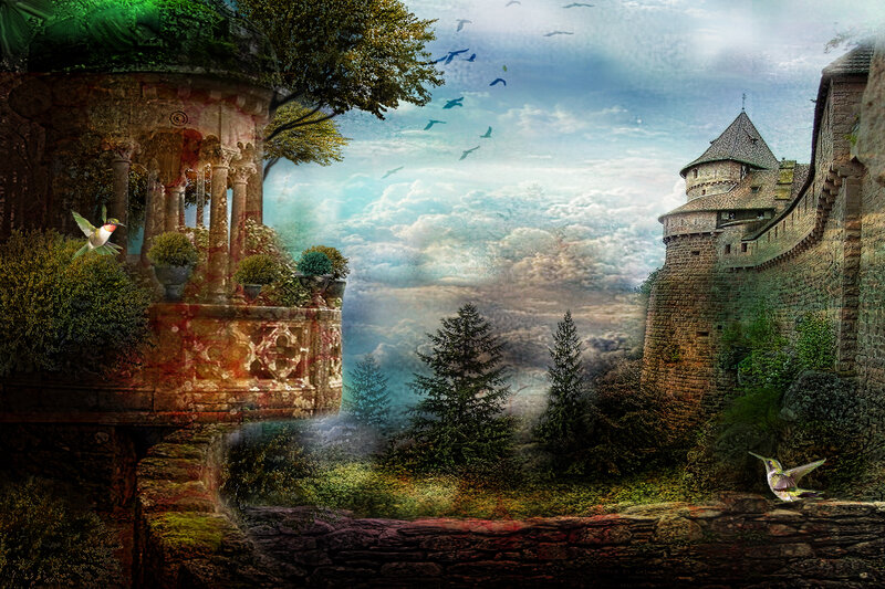 Ancient Castle Ruins — Green, Serene, Morning