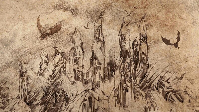 ancient castle ruins sketch