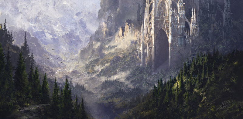 Ancient Cathedral in Mountains