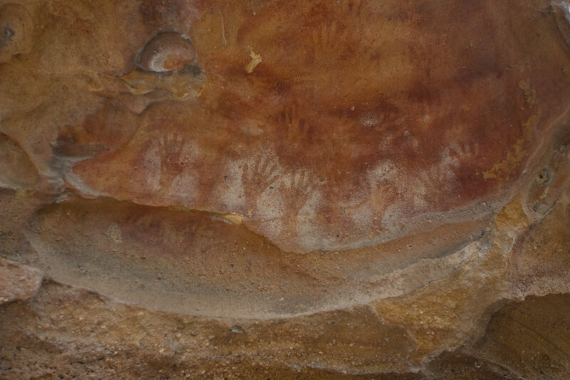 Ancient cave handprints