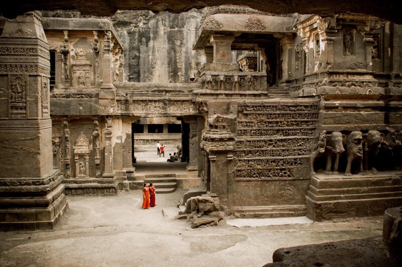 Ancient Cave Temple — Gray