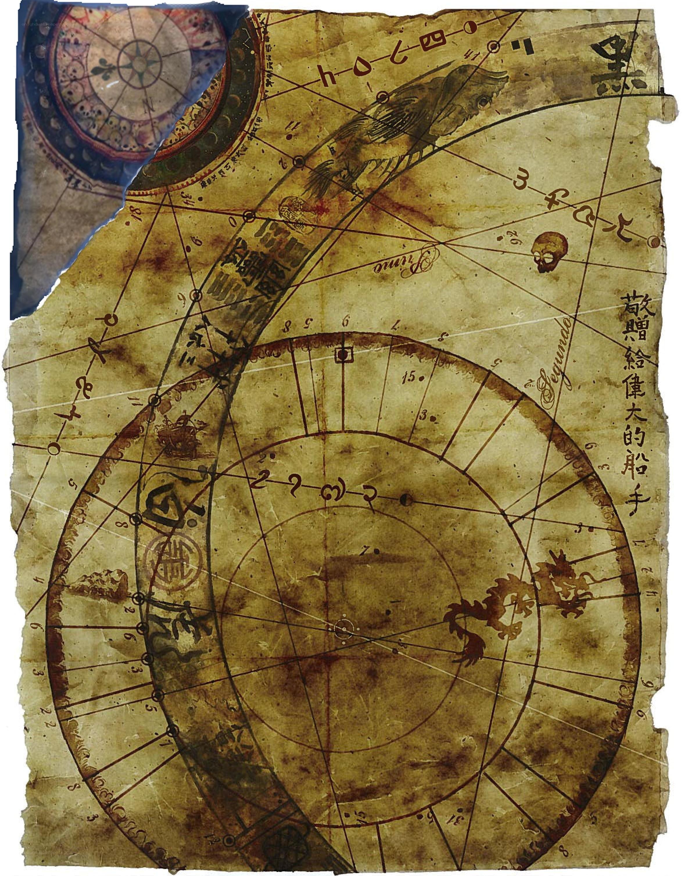 ancient celestial map with Chinese characters