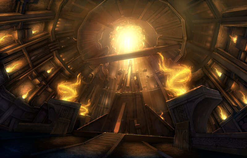 Ancient Chamber with Fire