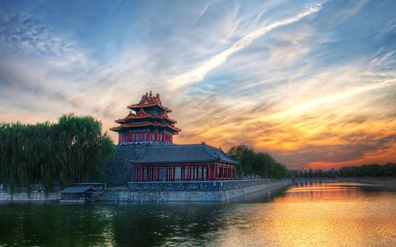 Ancient Chinese Tower — Orange