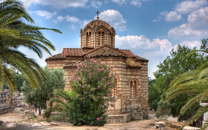 Ancient Church Building — Blue