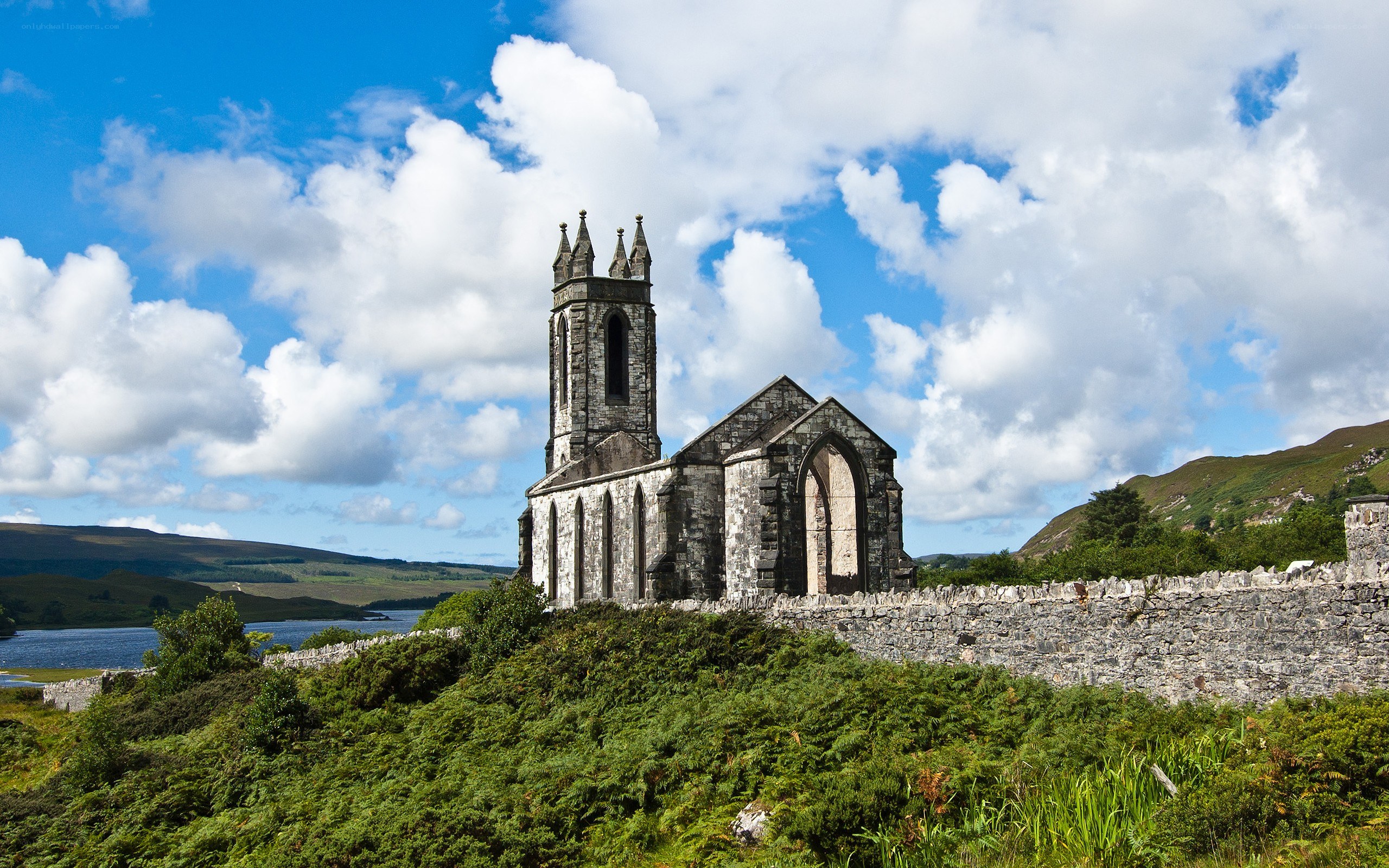 Ancient church by a lake