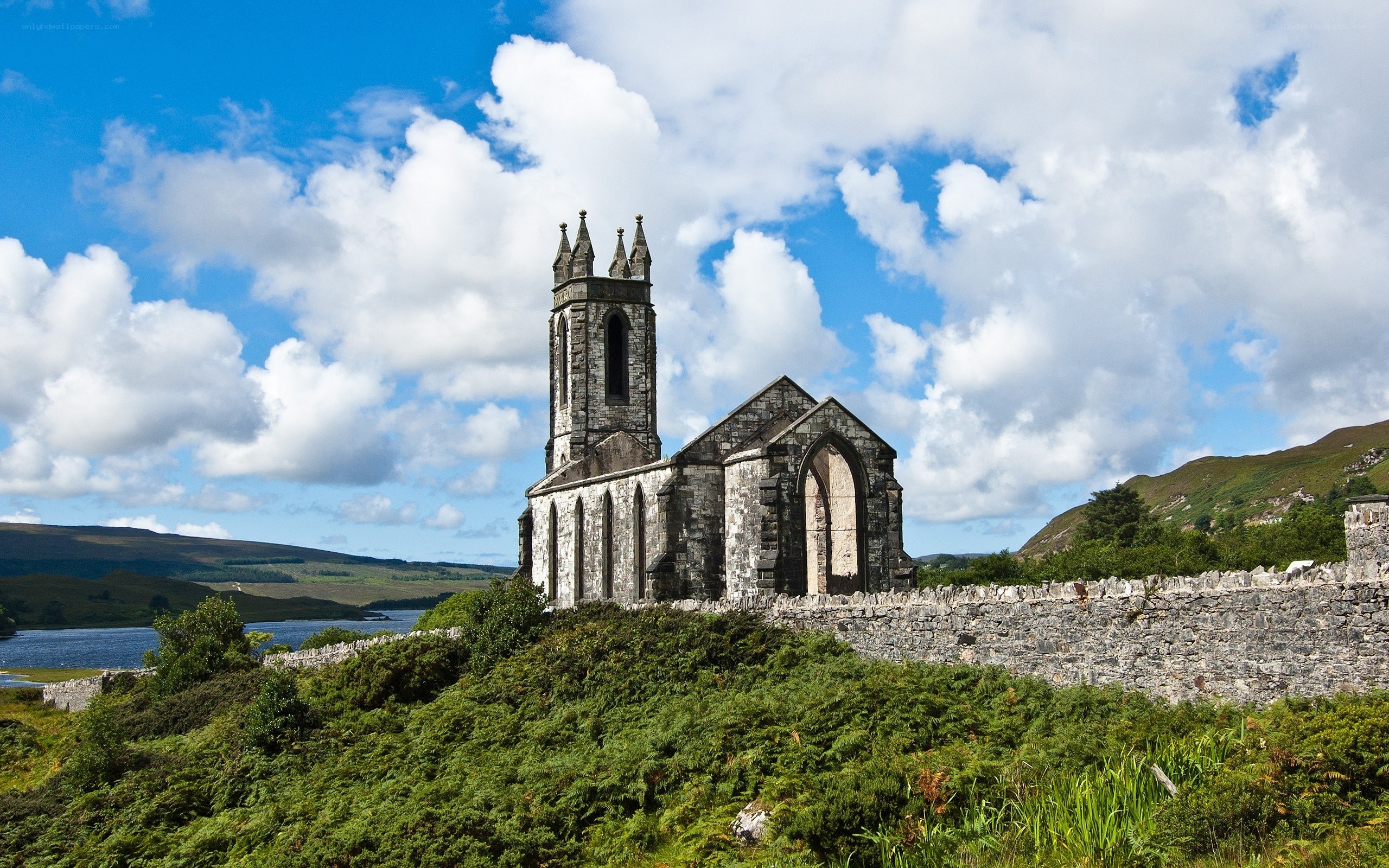 ancient church by the lake