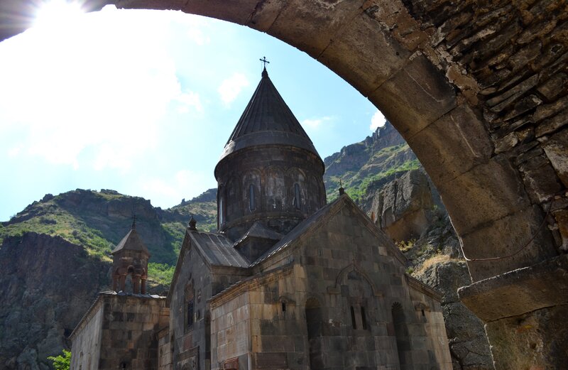 ancient church in mountain valley