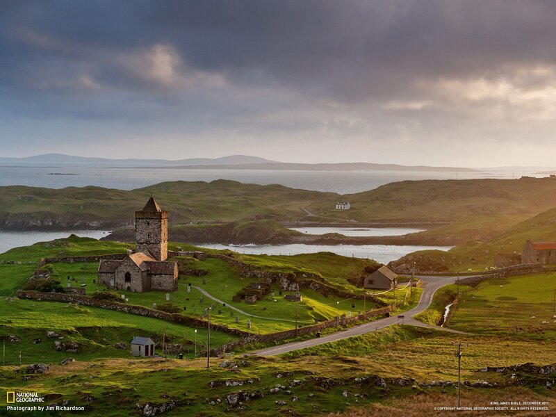 ancient church on a coastal hill