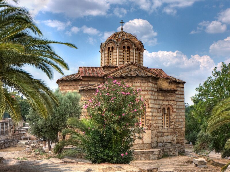Ancient church with dome and cross