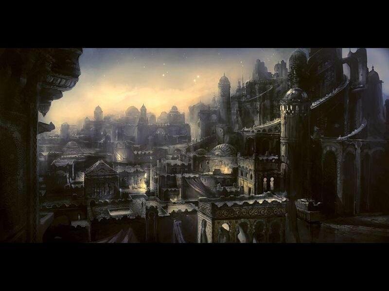 Ancient City at Dusk — Brown