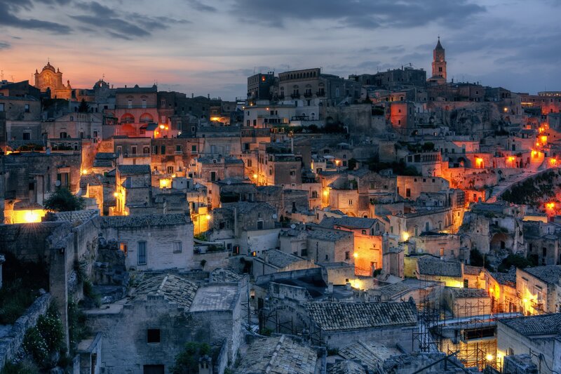Ancient City at Dusk — Orange