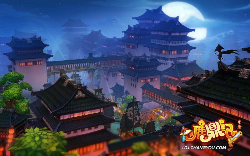 ancient city at night