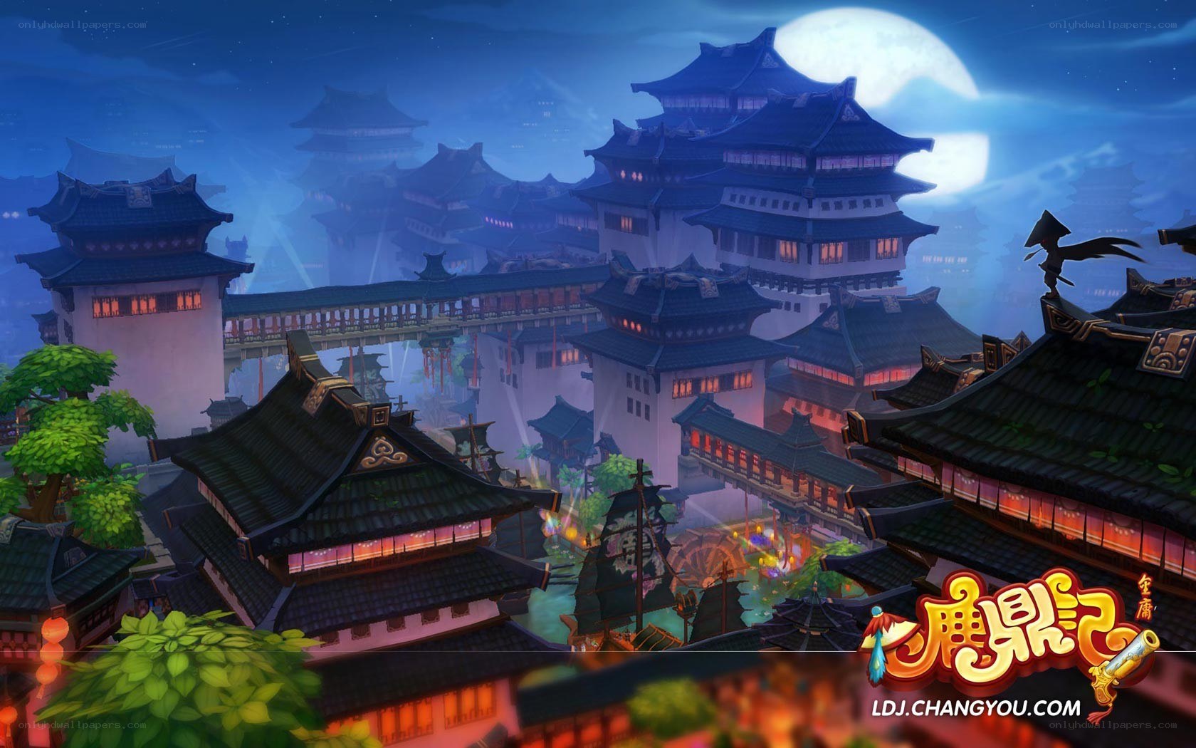 ancient city at night