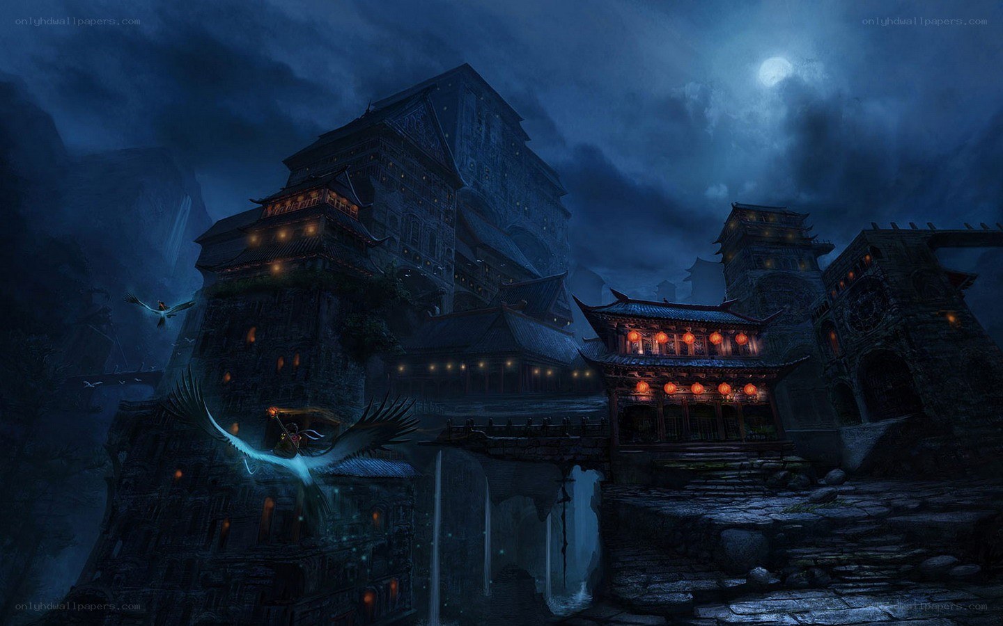 Ancient city at night