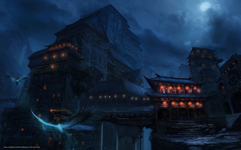 Ancient city at night