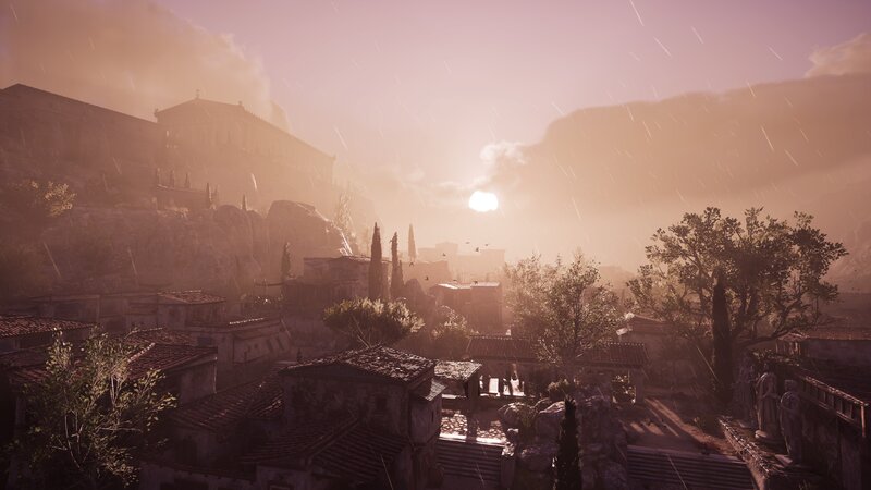 Ancient City at Sunset — Orange, Dramatic