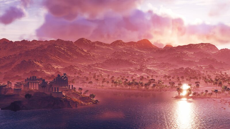 Ancient City by River — Purple