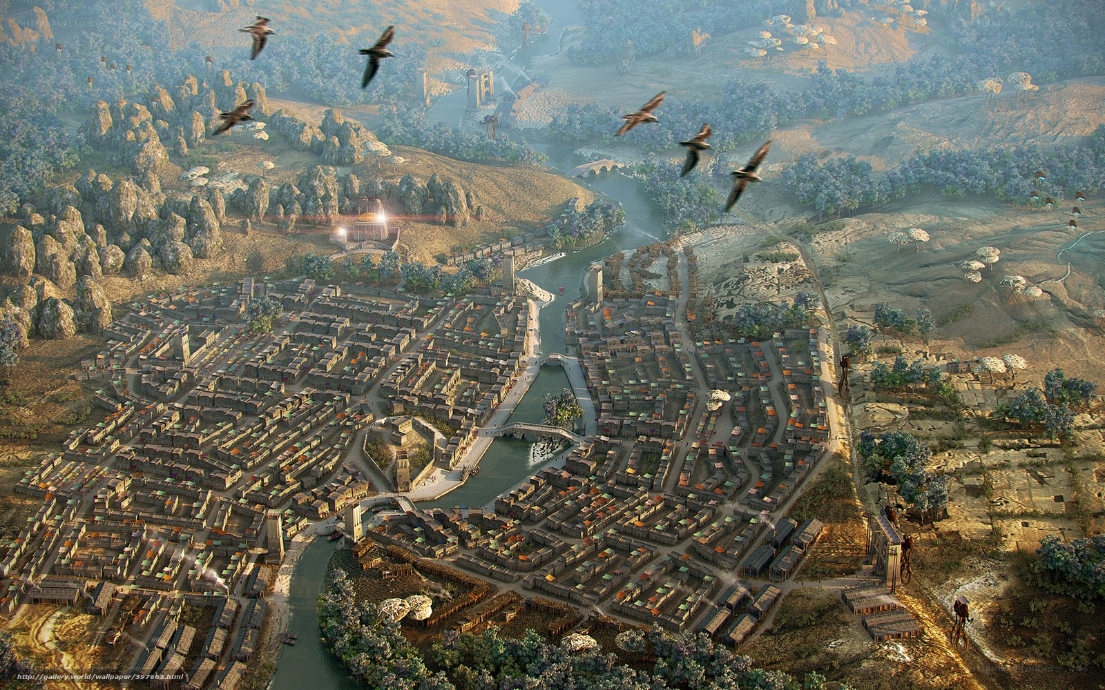 ancient city by river