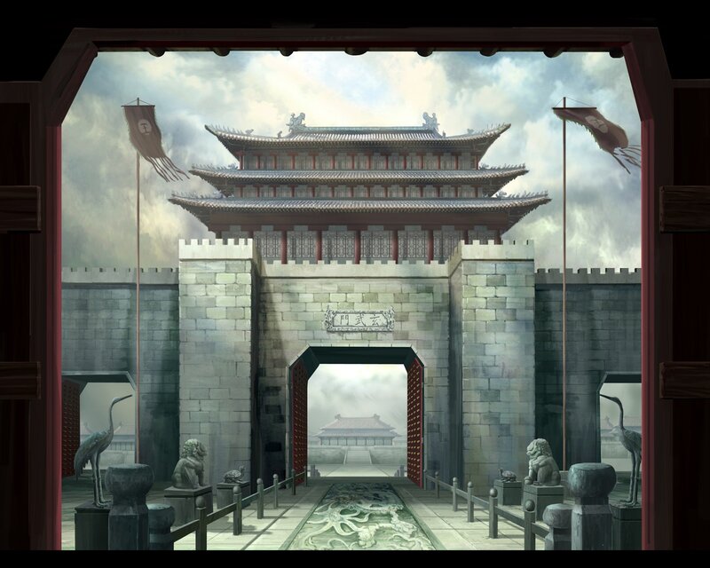 ancient city gate illustration