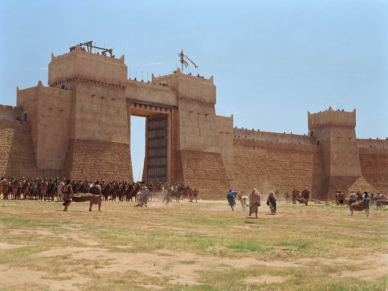 ancient city gate scene