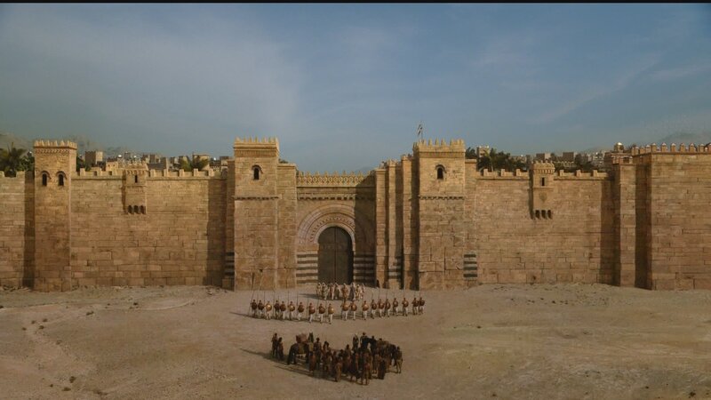 ancient city gate scene