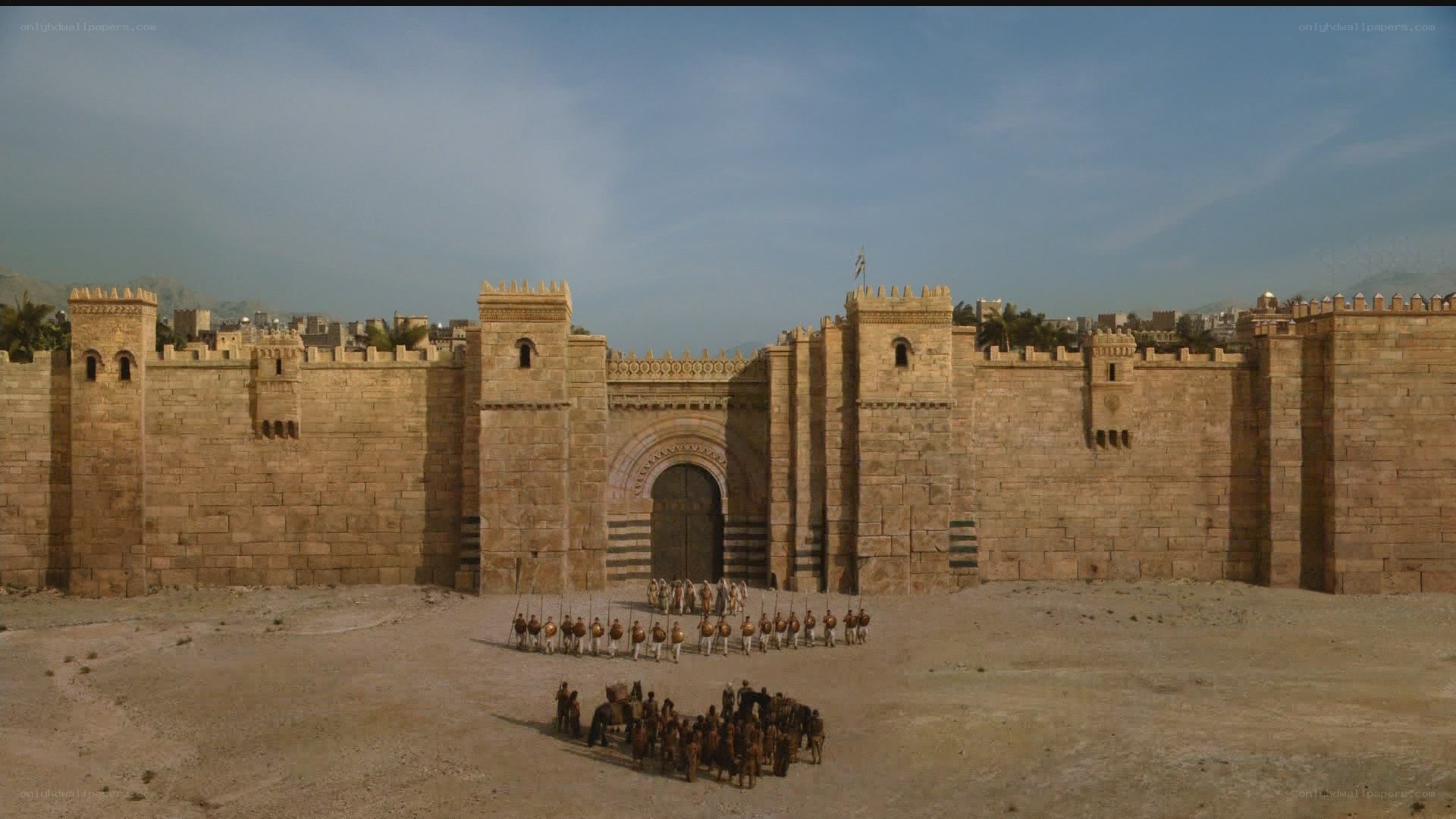 ancient city gate scene