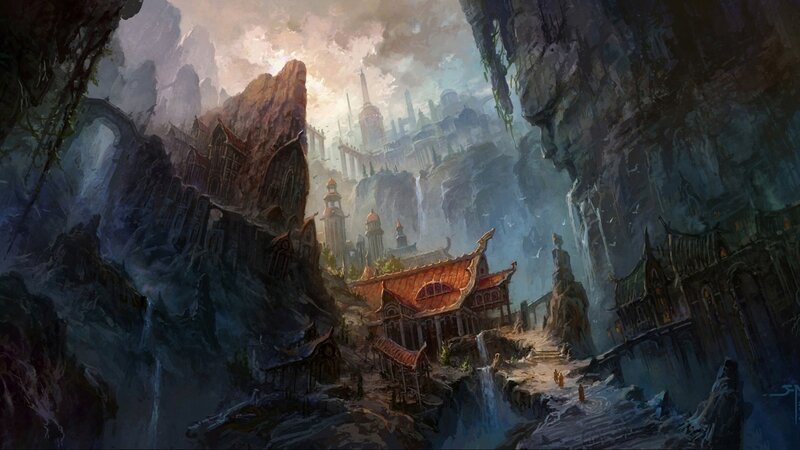 ancient city in a mountain canyon