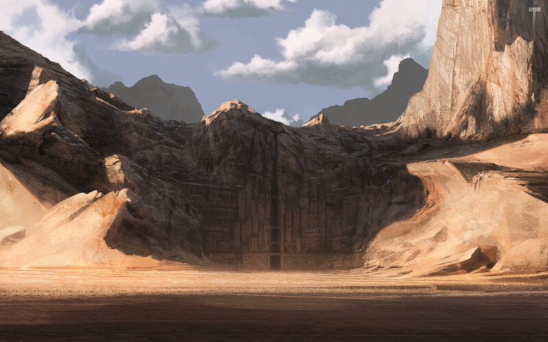 Ancient City in Canyon — Brown, Dramatic, Afternoon