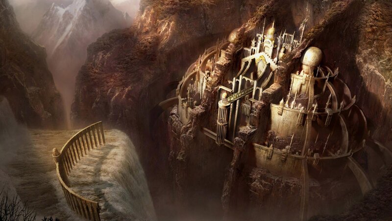 Ancient City in Canyon — Brown