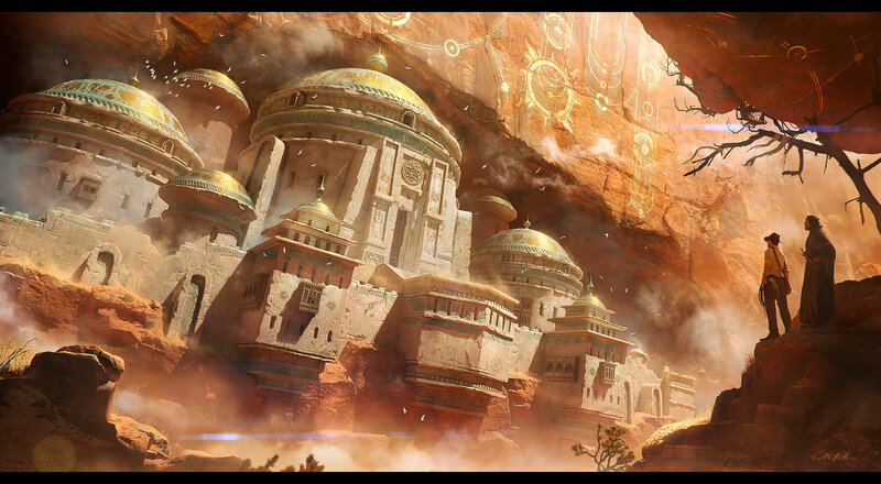 Ancient City in Canyon — Orange