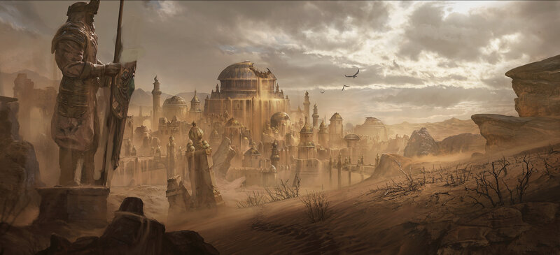 Ancient City in Desert — Brown, Dramatic, Afternoon