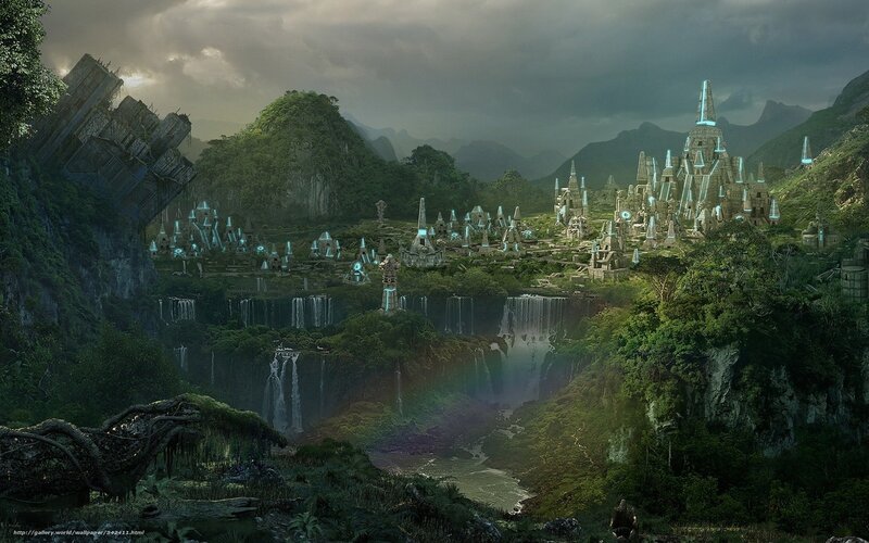 ancient city in jungle valley