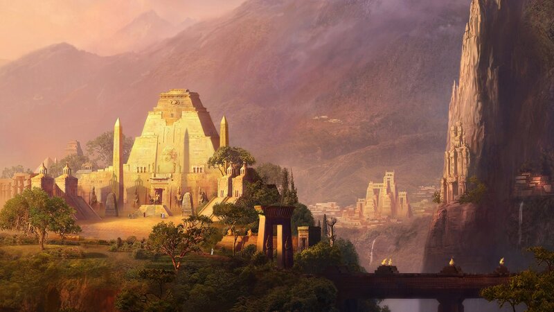 Ancient City in Mountains — Gold