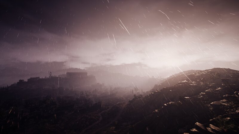 Ancient City in Rain
