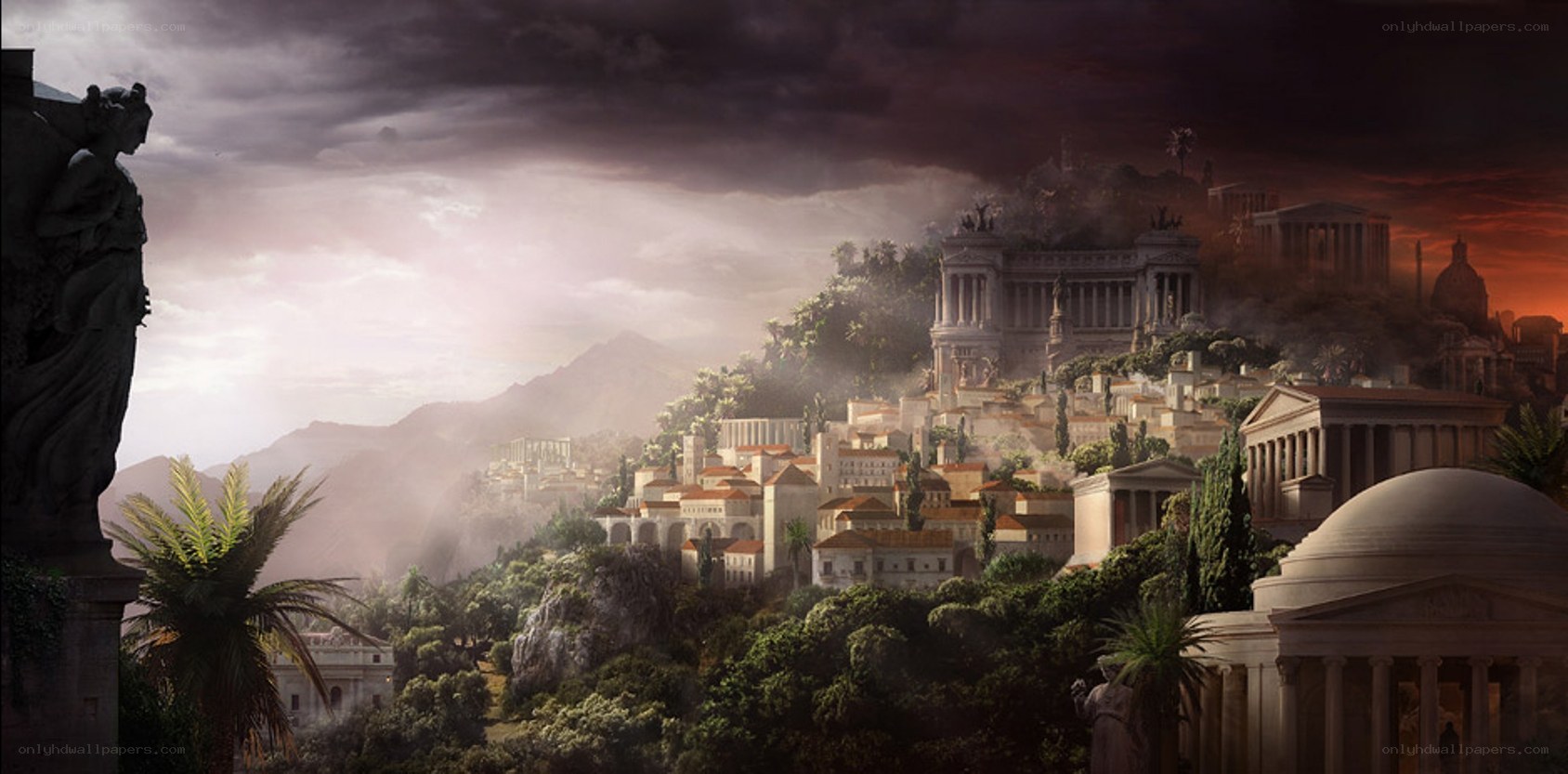 ancient city on a hill