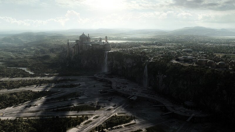 Ancient City on Cliff — Gray