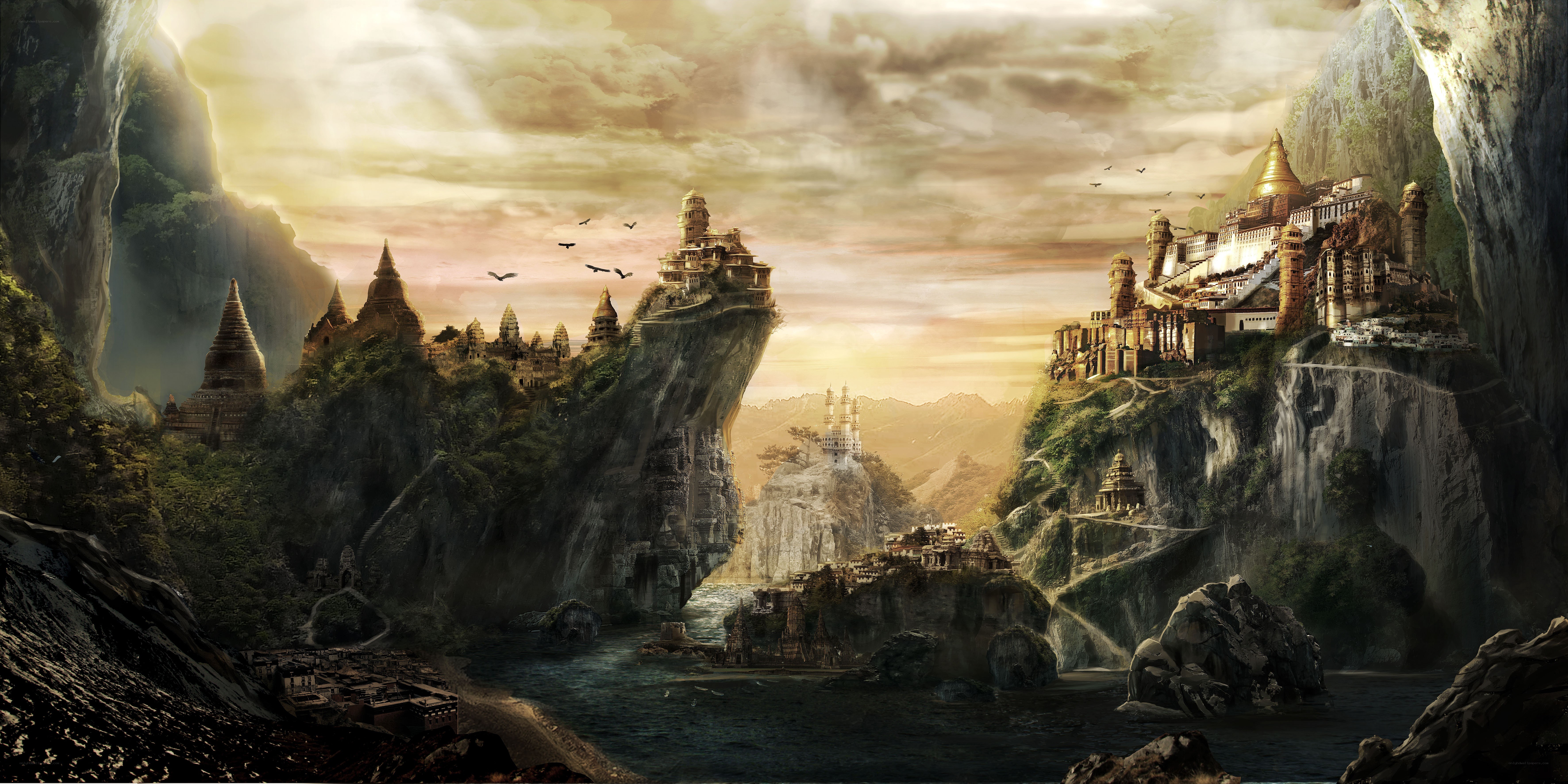 ancient city on floating islands