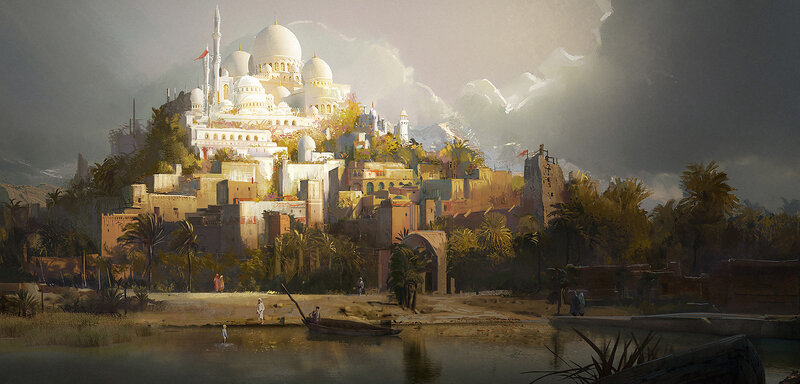 Ancient City on Hill — White