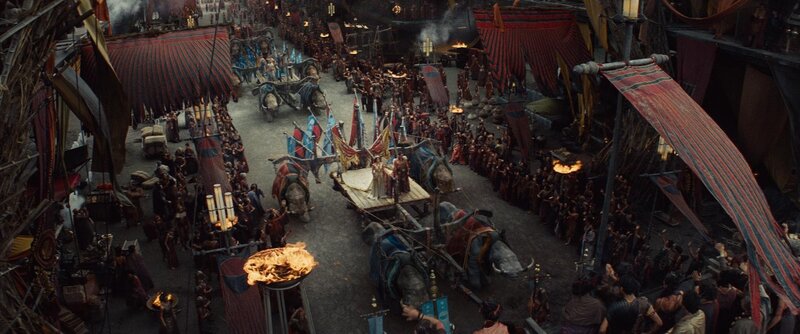 ancient city procession scene