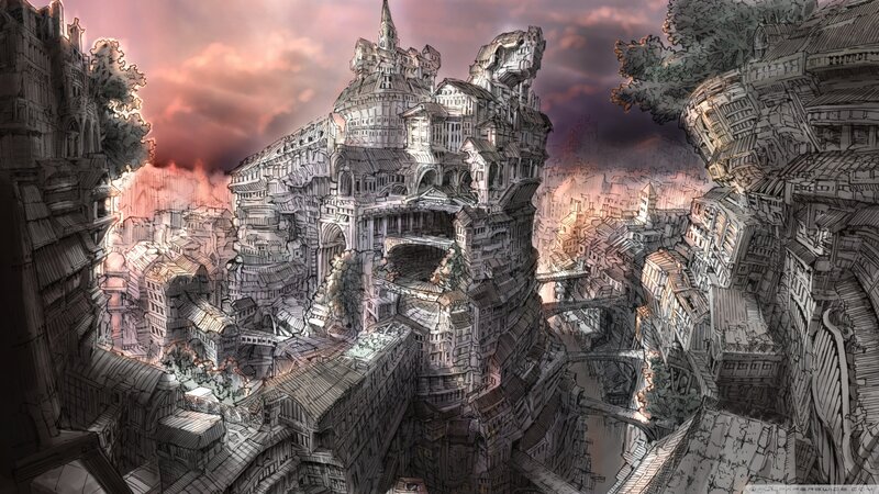 Ancient City Ruins — Gray