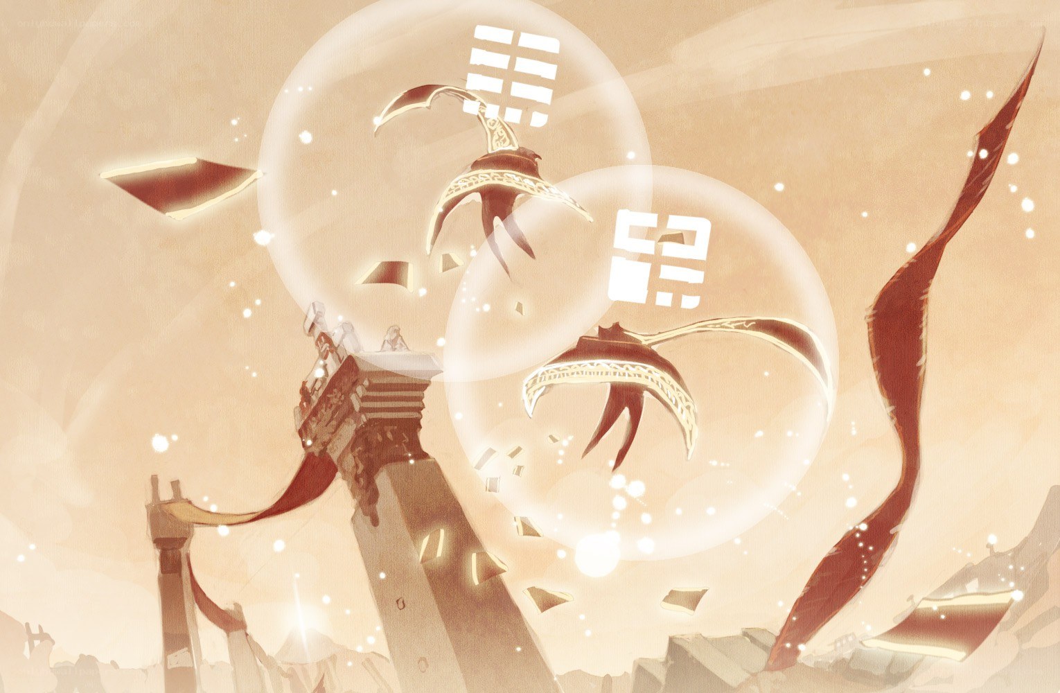 ancient city under crystal domes